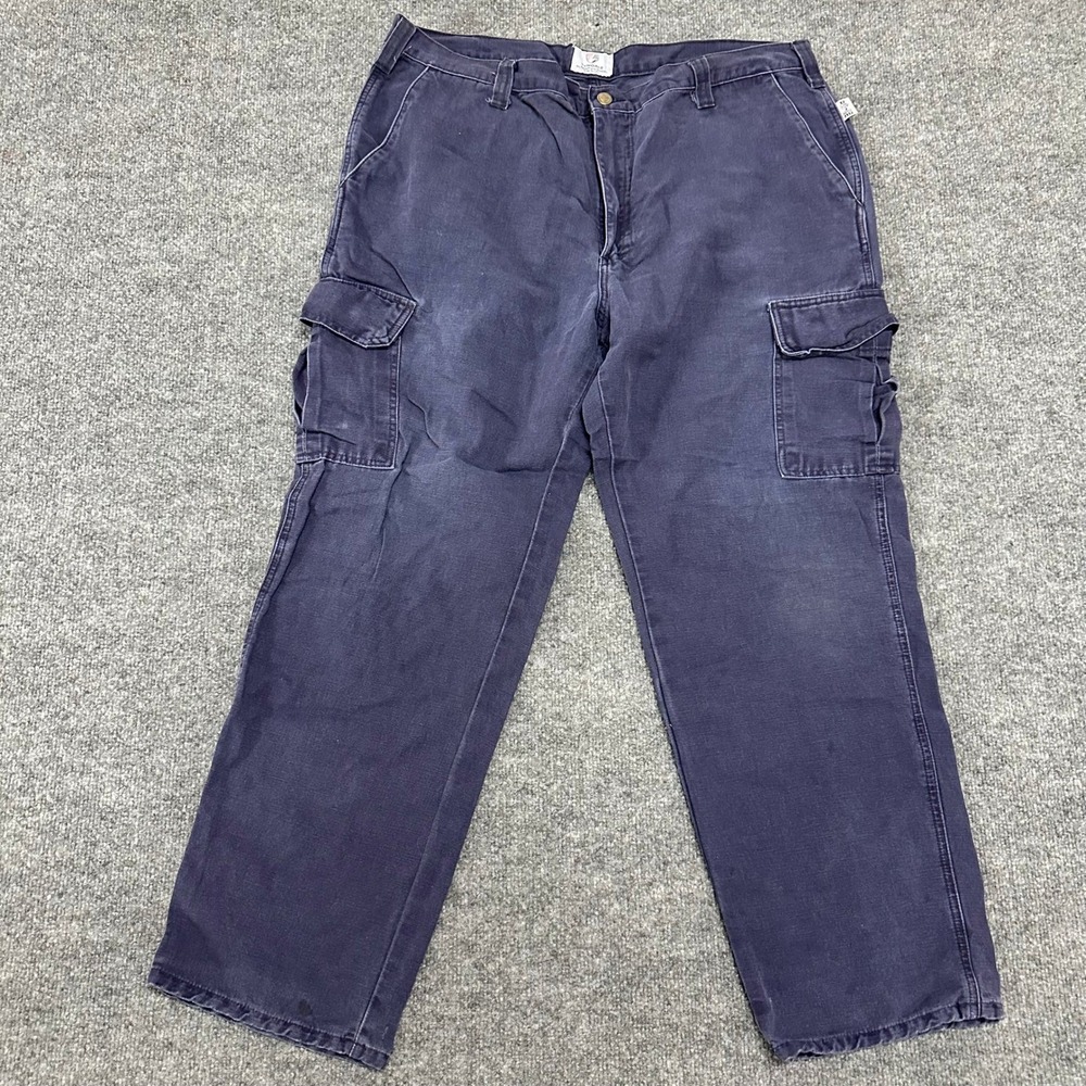 Tyndale Cargo Pants Mens Size 40 Navy Blue Flame Resistant FR Workwear USA Made